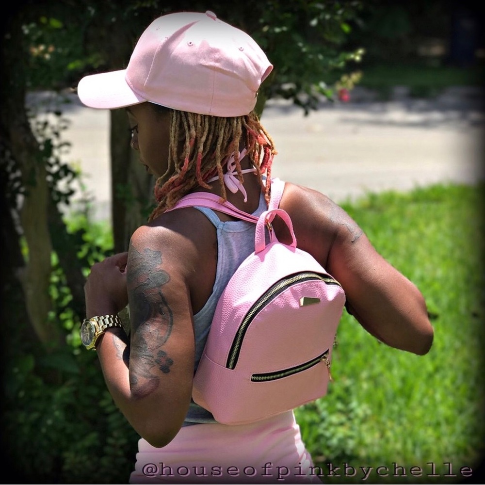 Pink Mini Backpack with Removable/Adjustable Strap - Picture 2 of 8